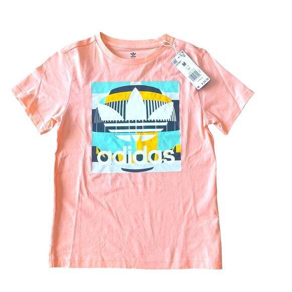 Adidas Pink Tee Shirt Short Sleeve T Girls Size Medium NWT - Picture 1 of 7
